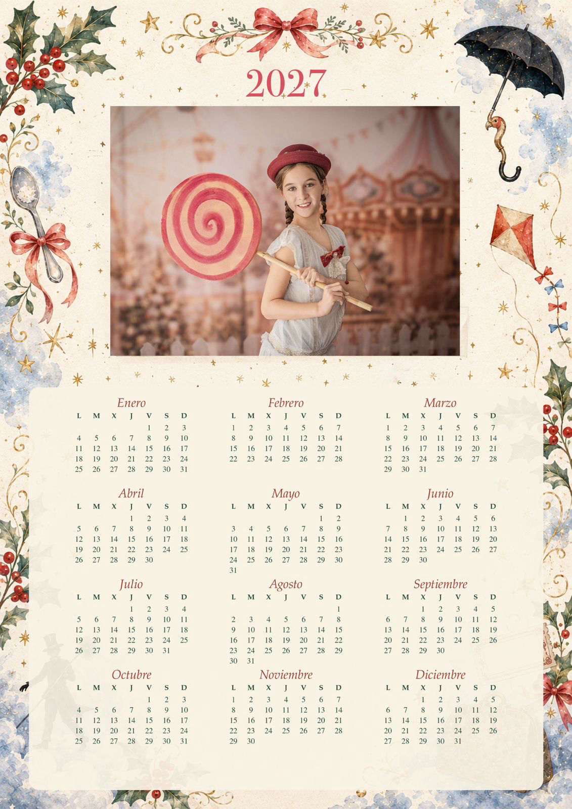 calendario 2027 fotografia infantil de navidad sevilla